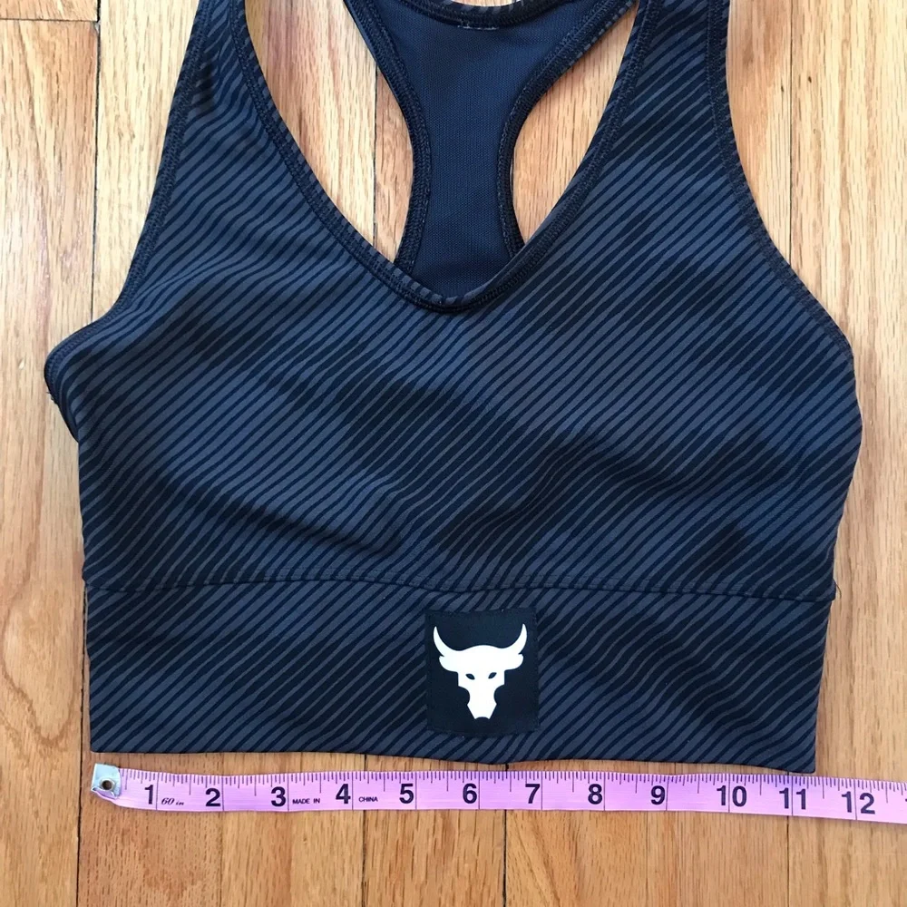 Under Armour Black Striped Sports Bra Small